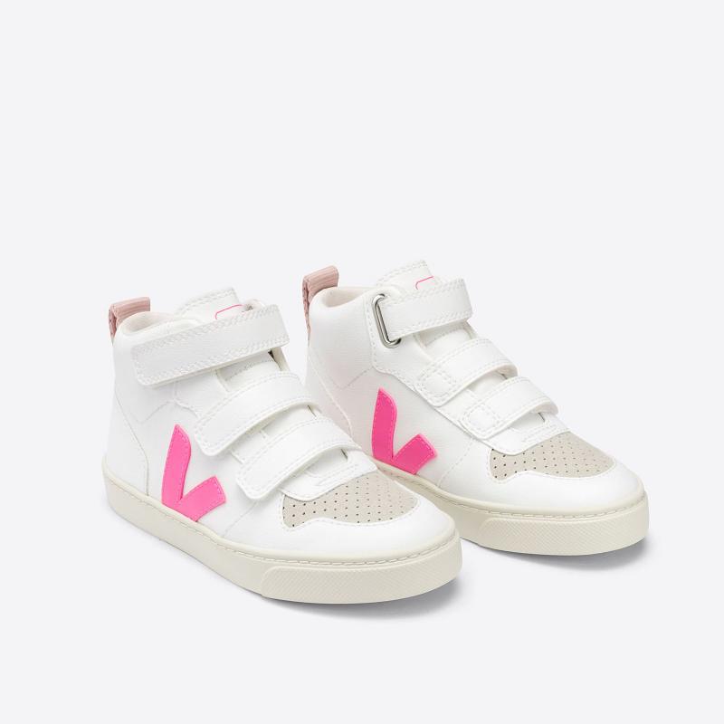 Zapatillas Veja Niños España - V-10 Mid Tenis Blancas ES1327623